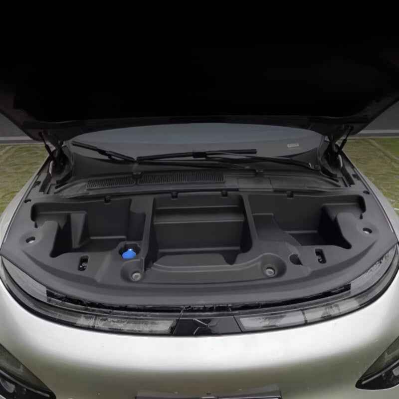 Items organized inside XPENG G6 frunk storage box