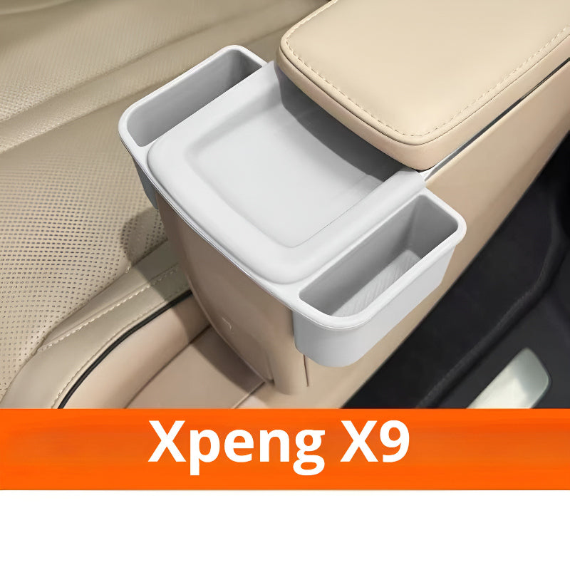 Xpeng X9 Zero gravity second row armrest wireless charging silicone organizer