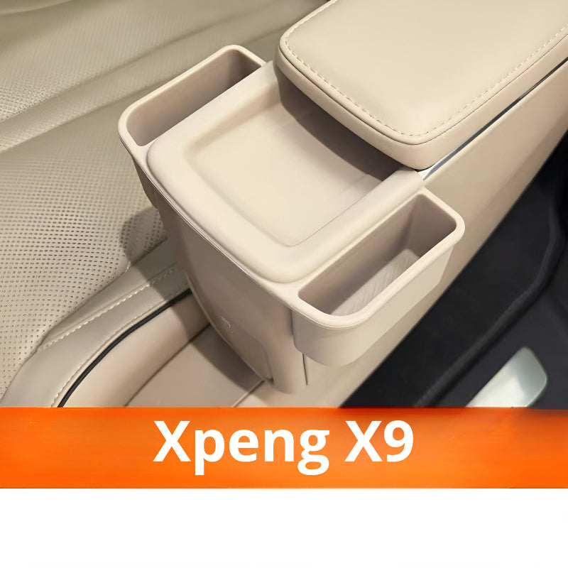 Xpeng X9 Zero gravity second row armrest wireless charging silicone organizer