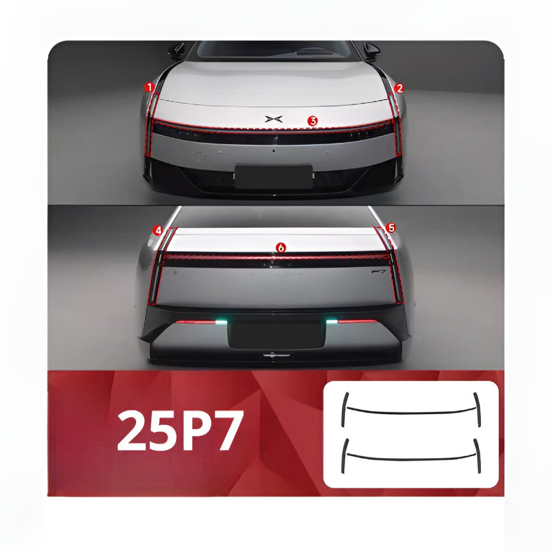 Xpeng P7 P7i P7+Transparent Smoked Black Protective Film