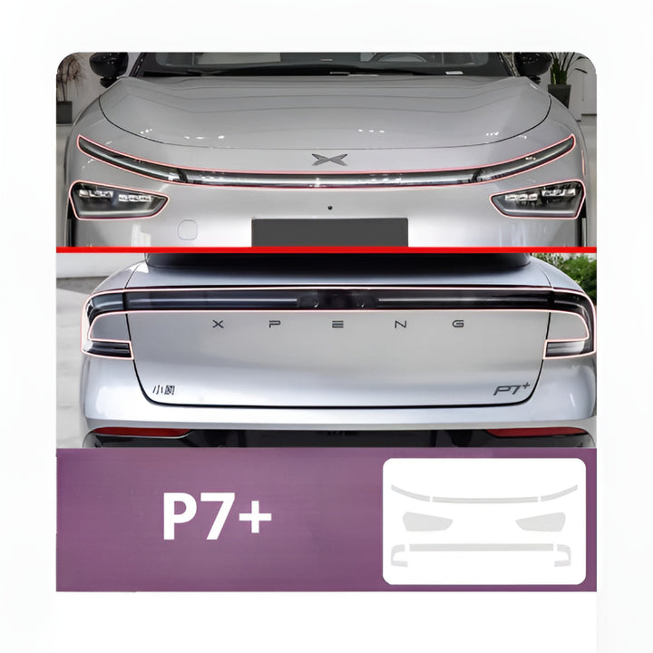 Xpeng P7 P7i P7+Transparent Smoked Black Protective Film