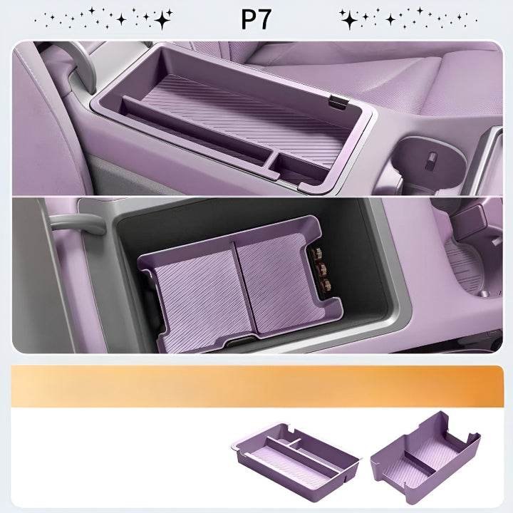 25 Xpeng P7 Armrest box upper and lower storage boxes