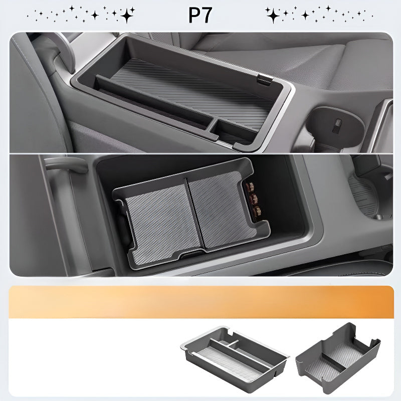 25 Xpeng P7 Armrest box upper and lower storage boxes