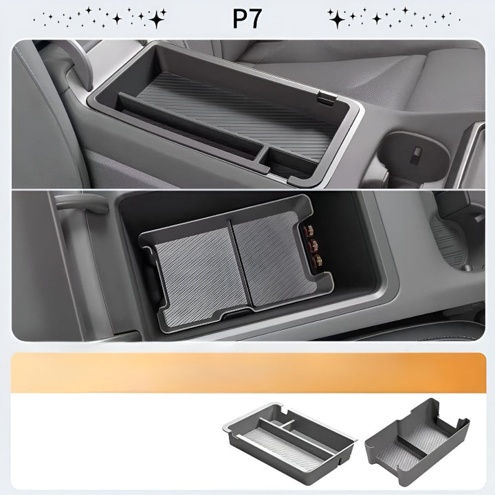 25 Xpeng P7 Armrest box upper and lower storage boxes