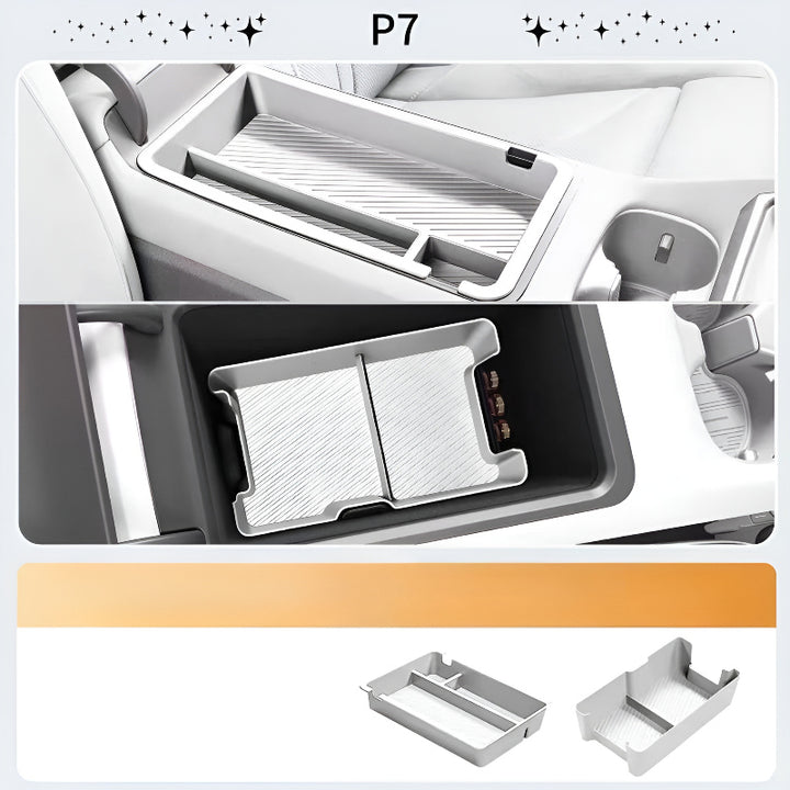 25 Xpeng P7 Armrest box upper and lower storage boxes