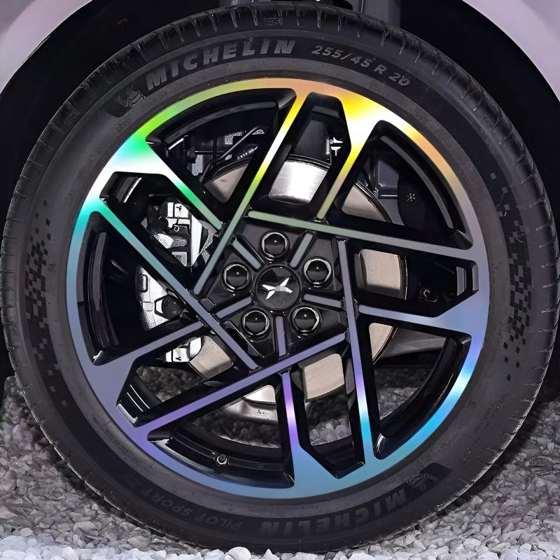 Xpeng P7+  Hubcap Sticker Blackout Modification （ 5 Wheels ）