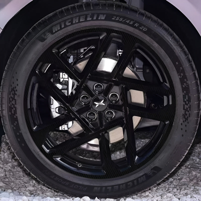 Xpeng P7+  Hubcap Sticker Blackout Modification （ 5 Wheels ）