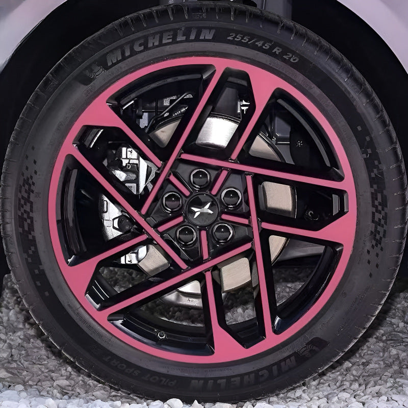Xpeng P7+  Hubcap Sticker Blackout Modification （ 5 Wheels ）