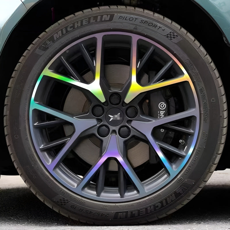 Xpeng P7+  Hubcap Sticker Blackout Modification （ 5 Wheels ）