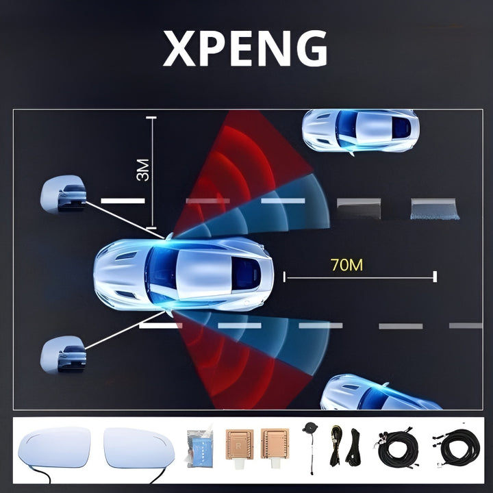 Rearview Mirror Warning Blind Spot Monitoring System