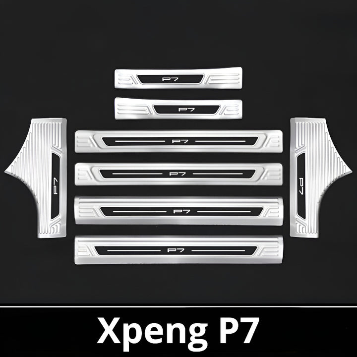 2025 Xpeng P7 Door Sill & Trunk Protection Strips | Stainless Steel Kick Guar
