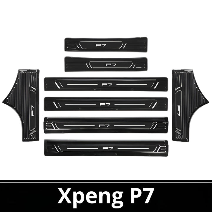 Xpeng P7 Door Sill Protection Strips, Stainless Steel Kick Guard