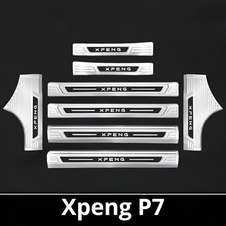 2025 Xpeng P7 Door Sill & Trunk Protection Strips | Stainless Steel Kick Guar
