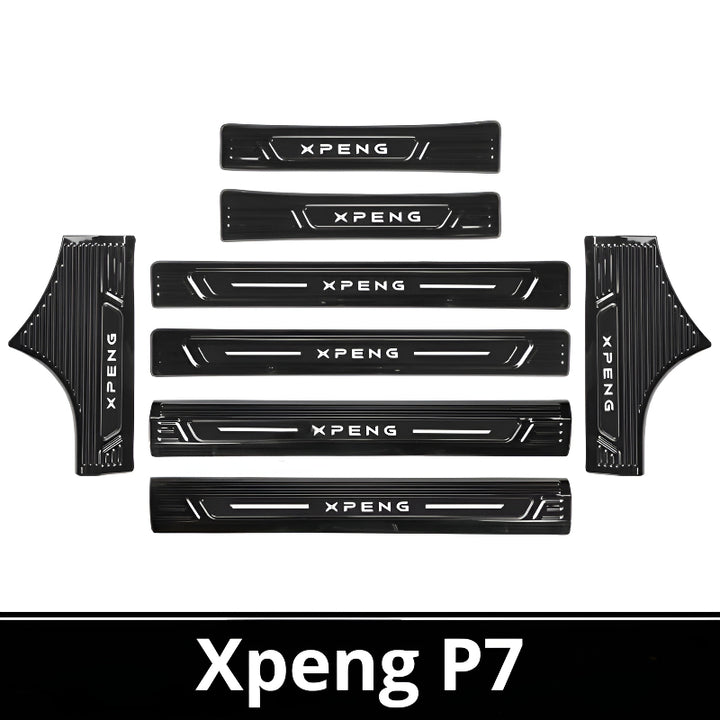 2025 Xpeng P7 Door Sill & Trunk Protection Strips | Stainless Steel Kick Guar