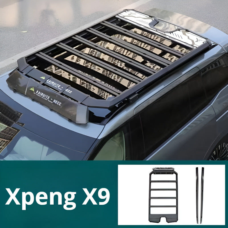 XPeng X9 multifunctional roof rack platform installed on vehicle
