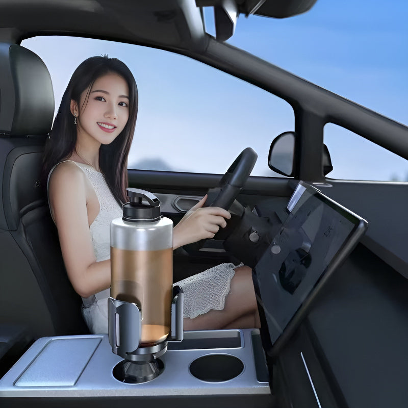 Car cup holder installed in vehicle interior 