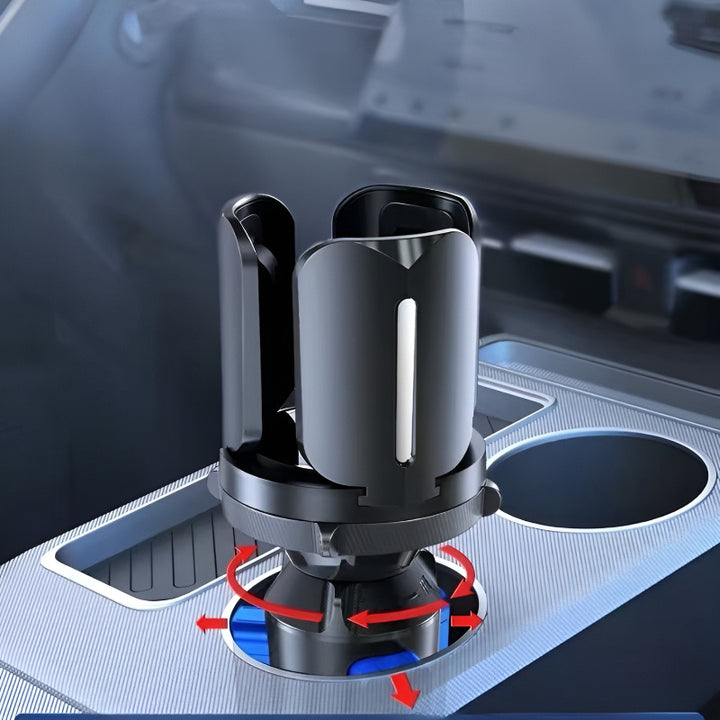 Adjustable car cup holder with anti-slip base 