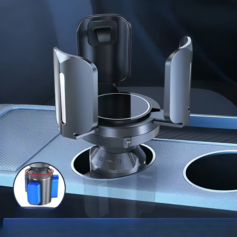 Car cup holder diameter adjustment feature 
