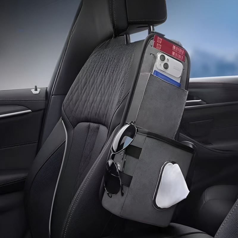 XPeng Car Seat Side Organizer Installed on Car Seat - Storage Demo