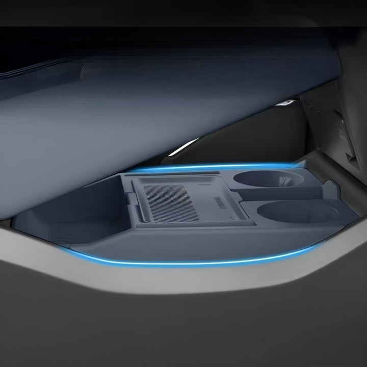 XPENG P7+ center console organizer tray close-up