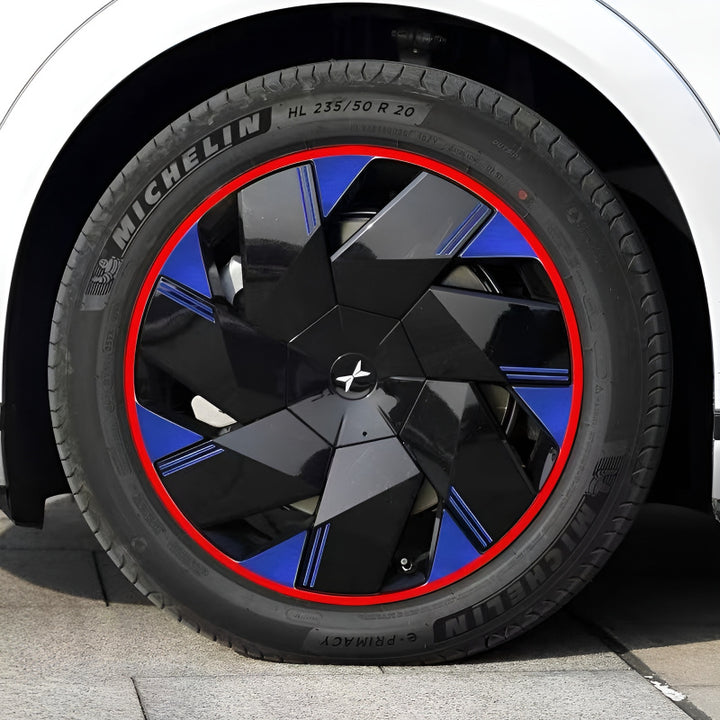 XPeng X9 Hubcap Sticker Blackout Modification