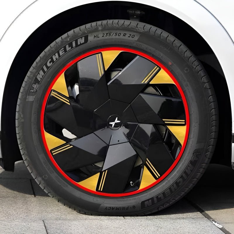 XPeng X9 Hubcap Sticker Blackout Modification