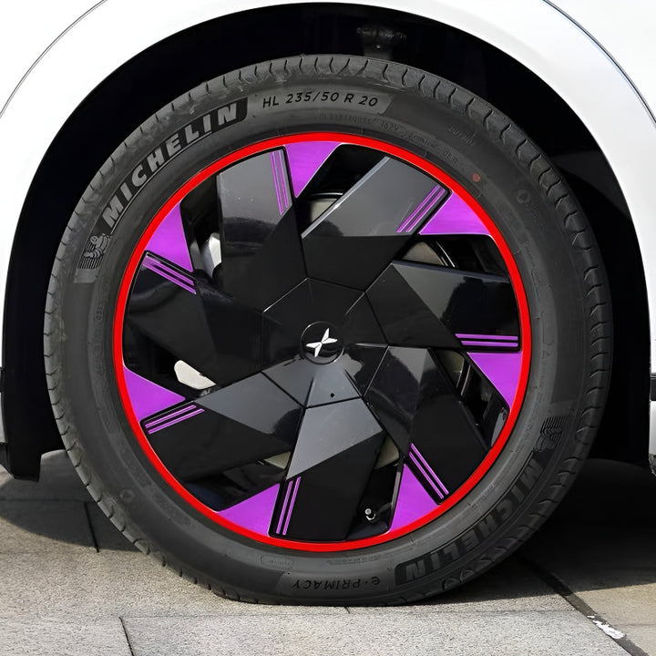XPeng X9 Hubcap Sticker Blackout Modification
