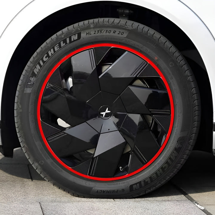 XPeng X9 Hubcap Sticker Blackout Modification
