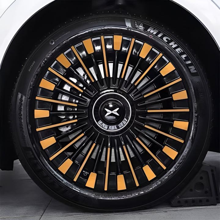 XPeng X9 Hubcap Sticker Blackout Modification