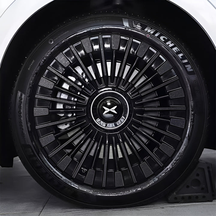 XPeng X9 Hubcap Sticker Blackout Modification