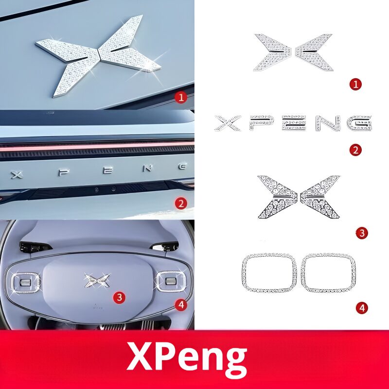 XPENG Steering Wheel/Front Logo Diamond Sticker - Easy Installation 
