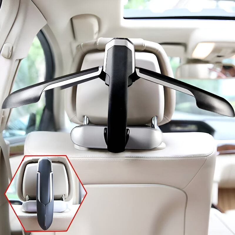 Adjustable car clothes rack for headrest