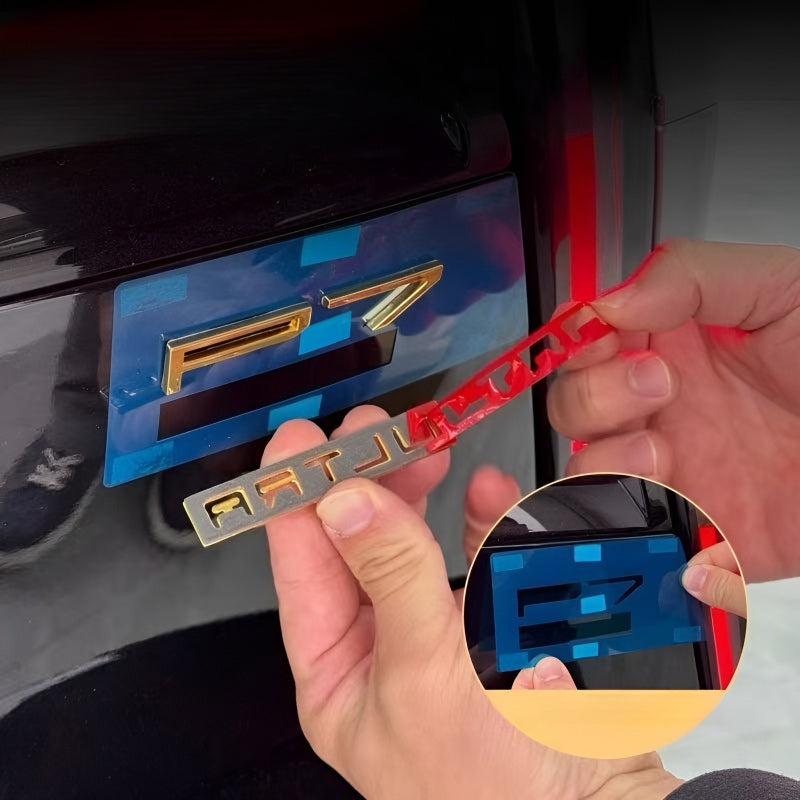  XPeng P7 Gold Badge Installation Process 
