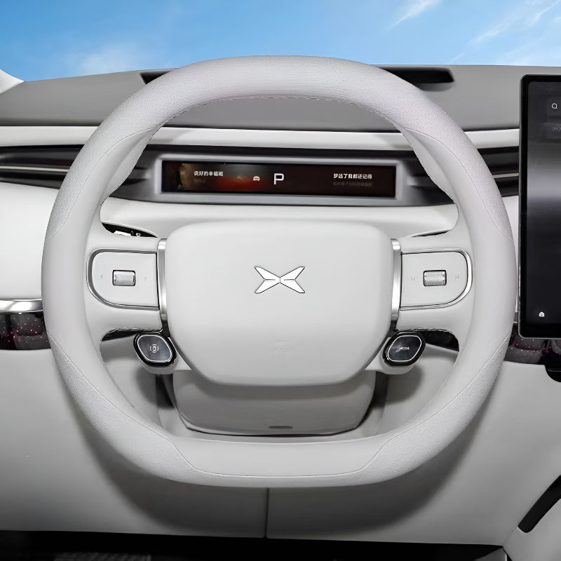 XPeng GX white steering wheel cover 