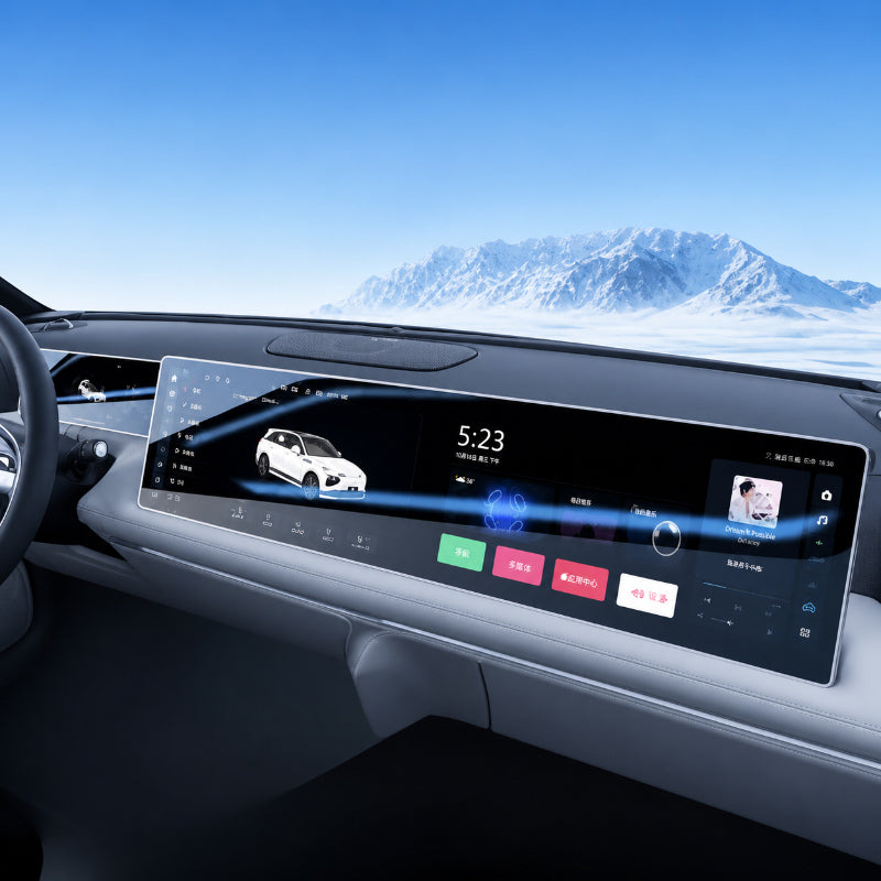 Screen protector installed on XPENG central control screen, touch sensitive