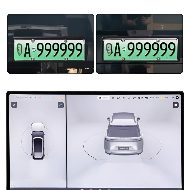 Xpeng GX dedicated license plate frame, premium PP material car exterior trim, matte black vehicle accessory