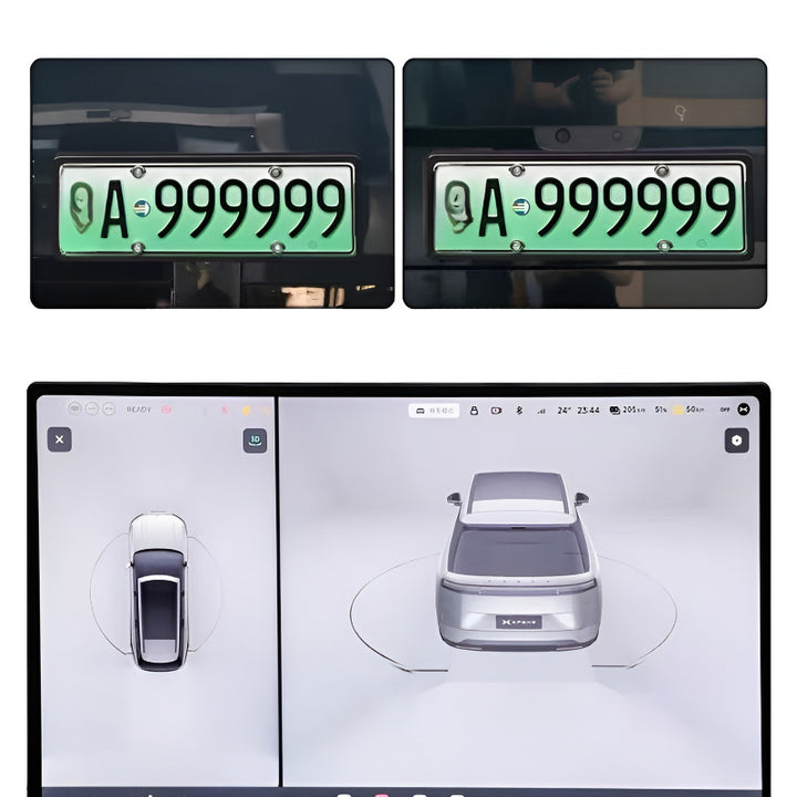 Xpeng GX dedicated license plate frame, premium PP material car exterior trim, matte black vehicle accessory