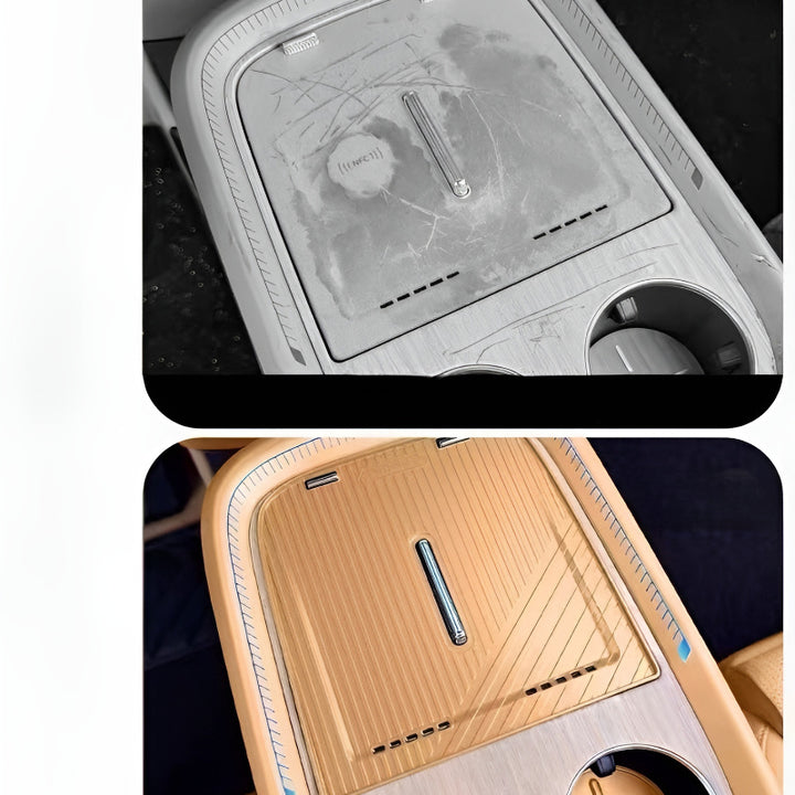 XPENG GX Wireless Charging Pad for Center Console Before and After Installation Comparison