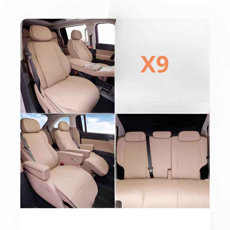 Nappa Leather Seat Cushion for 2025-2026 XPENG X9 2025 Moon Shadow Brown