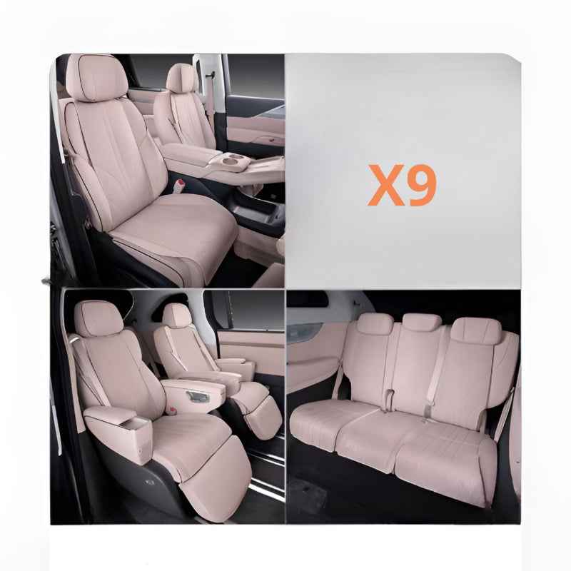 Nappa Leather Seat Cushion for 2025-2026 XPENG X9 2026 Moon Shadow Brown