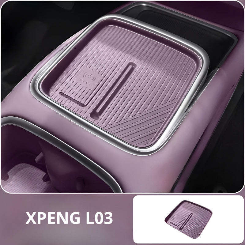 Wireless Charging Silicone Mat for Center Console Viola Purple
