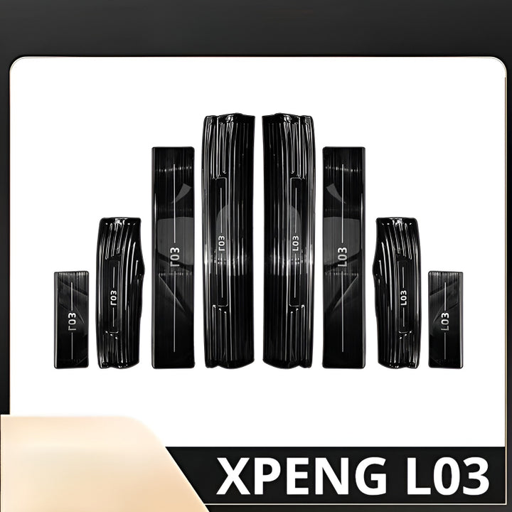 XPENG L03 Door Sill Protection Strips - 8 PCS Front & Rear Set Black Titanium
