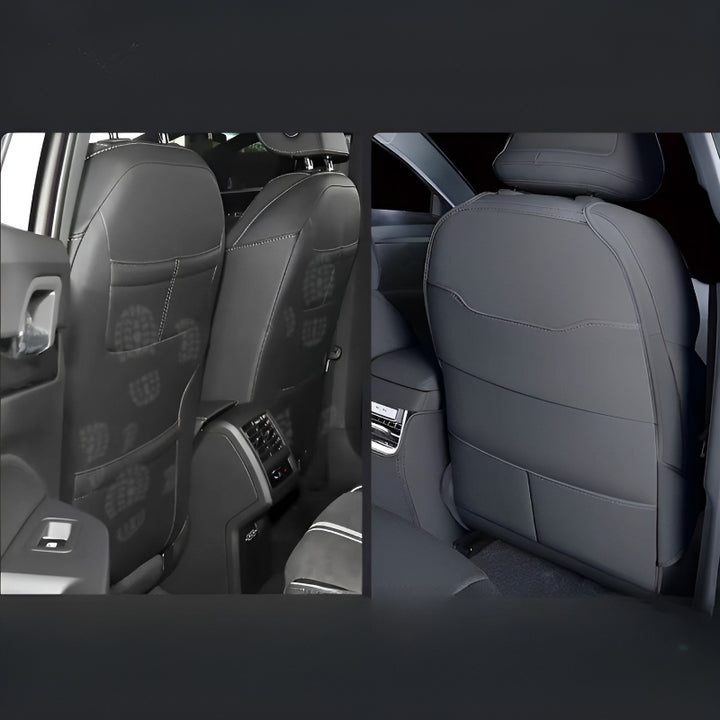 XPENG MONA M03 Seat Back Protector Mats (3 PCS) Before and After Installation Comparison