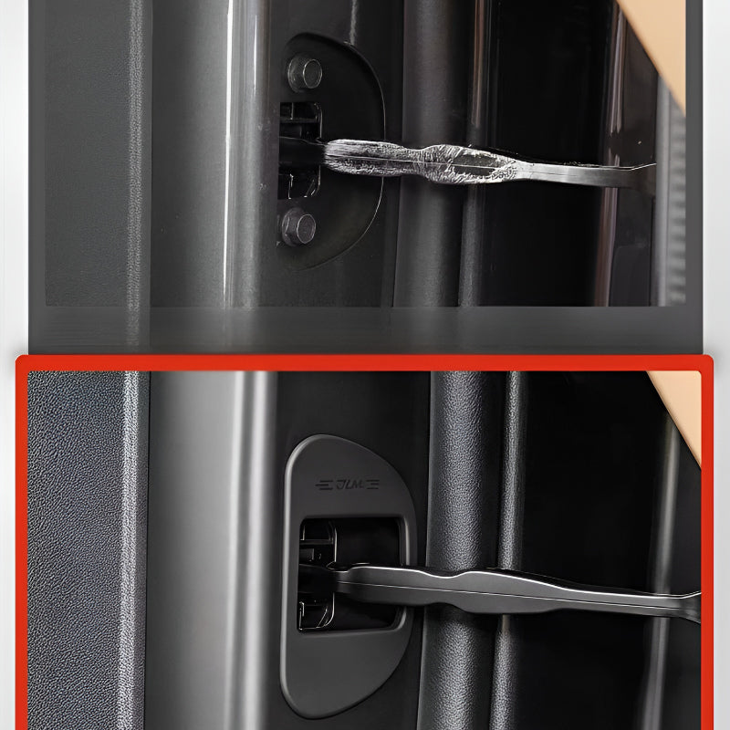 XPENG GX Door Lock Protector and Door Limiter Cover Before and After Installation Comparison Rust Prevention