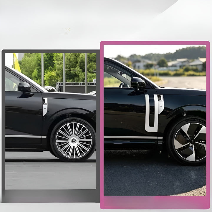 XPENG GX Side Door Trim (2 pieces) Before and After Installation Comparison