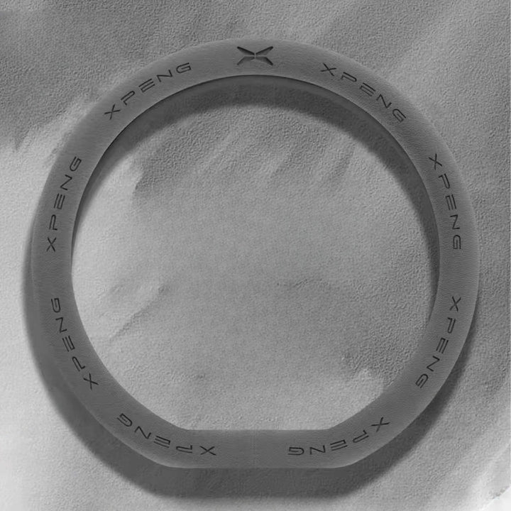 Suede Steering Wheel Cover for XPENG Type D Premium Gray