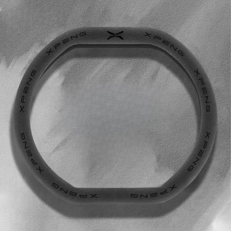 Suede Steering Wheel Cover for XPENG Double-D Type Prestigious Black