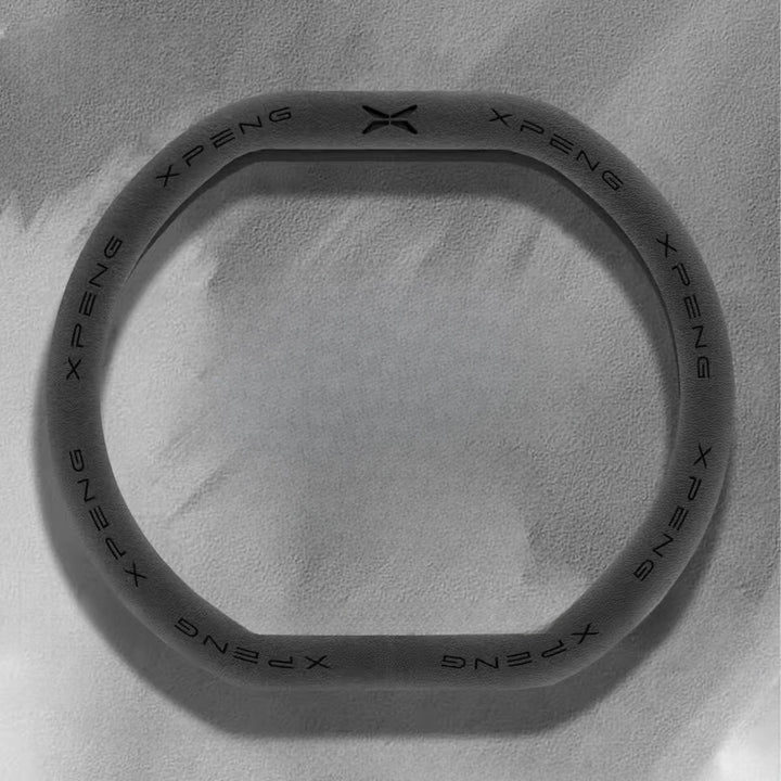 Suede Steering Wheel Cover for XPENG Double-D Type Prestigious Black