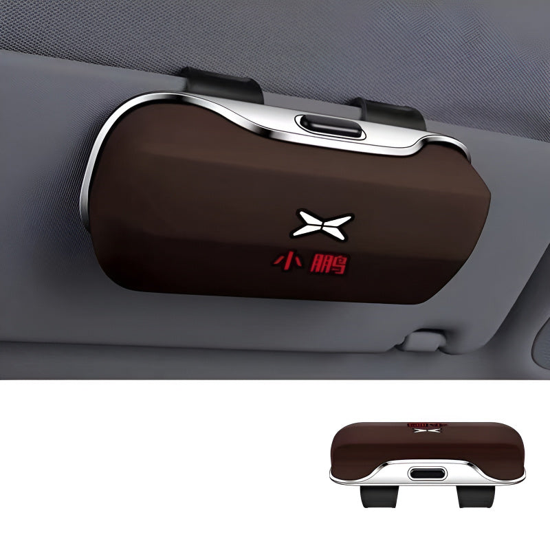 Car Glasses Case for XPENG Mocha Brown