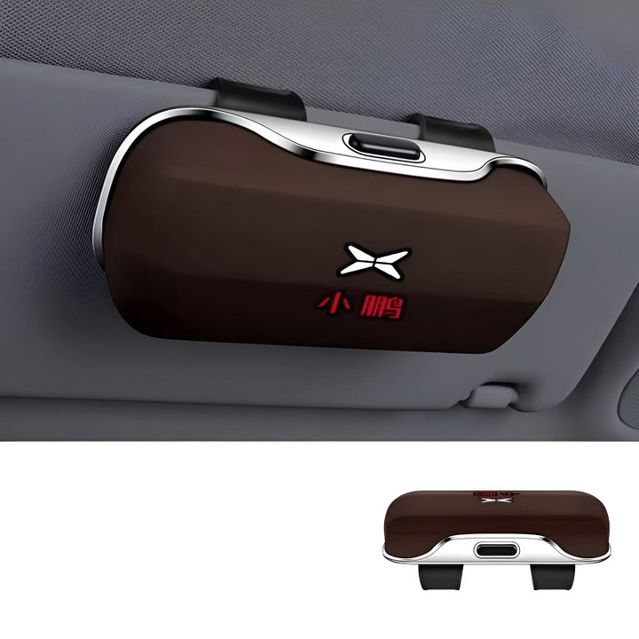 Car Glasses Case for XPENG Mocha Brown